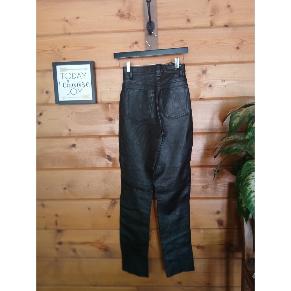 USA Bikers Dream Apparel Leather Pants [Broken Front Button]‎ Women's 3 / 4 31" - Picture 8 of 11